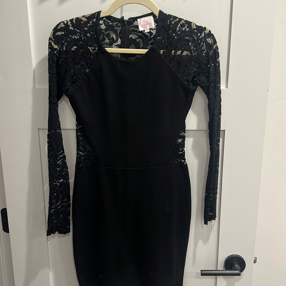 Parker black lace dress